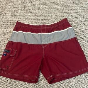 Old Navy Men’s Burgundy & Gray Bathing Suit. Large
